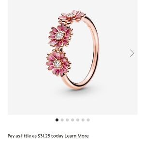 Pandora pink daisy trio ring